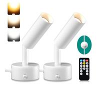 Lamptobe Applique da Parete Interno,2 Pack Faretti LED per interni con timer e telecomando,5 W per piante, luci per quadri,illuminazione da interno,3000 K/4000 K/5000 K,per piante o opere d'arte