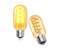 Lamptobe Dimmerabile Lampadine LED E27 4W, Vintage Lampadine LED Filamento Bianco Caldo 2700K Vetro Ambrato Equivalente a 40W Lampadine Decorative Vintage per Ristoranti, Bar, Caffè (2 Pezzi