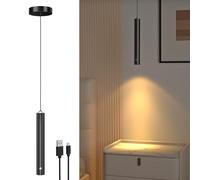 Lamptobe Lampada a Sospensione Ricaricabile LED,3W 3000K Lampada a Sospensione Camera con batteria da 3000 mAh,Dimmerabile Touch,1 pezzo Lampade a sospensione regolabili in altezza,per isola,comodino