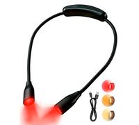 Lamptobe Lampada da Collo 670nm Rossa per Lettura a Letto, Luce da Lettura Ricaricabile USB con 3 Temperature di Colore e Dimmer, Lampada da Libro Portatile per Lettura, Uncinetto, Lavoro a Maglia