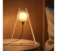 Lamptobe Lampada da Tavolo Sfera Vetro, Lampada da Comodino Moderna con Luce Calda per Camera da Letto, Soggiorno - Serie Charming Transparency Lampada Minimalista Estetica