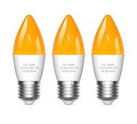 Lamptobe Lampadina a Candela 2000K, Lampadine LED E27 Luce Calda Ambra Blocco della Luce Blu Lampada Notturna 3W per Camera da Letto, Sonno Sano, Luce per Nursery del Bambino, 3 pezzi