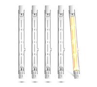 Lamptobe Lampadina Alogena R7S 118mm 120W 230V, 118mm Lampadina Alogena R7S Dimmerabile J118 Lineare Alogena Luce Bianca Calda 2800K per Lampade da Terra e Illuminazione Paesaggistica, 5 Pezzi