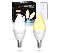 Lamptobe Lampadina LED E14 con Telecomando, Lampada Notturna 3000K 4W (60W Equivalente, Lampade con Telecomando 2 Modi per Camera da Letto, Luce per Nursery del Bambino, Lampada Da Tavolo, 2 pezzi