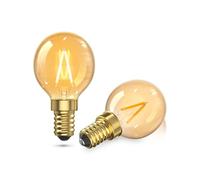Lamptobe Lampadine LED E14 Luce Calda 1W, Ambra Lampadina Filamento 2200K G40 Lampadina Edison E14 Equivalente a 10W Vintage Lampade Decorativa Retrò per Bar Caffè Hotel (Non Dimmerabile, 2 Pezzi