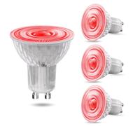 Lamptobe Lampadine LED GU10 Rosso,5W Luce Spot Colorata 120 Gradi, Sostituzione Alogena MR16 50W, AC 220-240V, per Illuminazione del Paesaggio, 4-Pack
