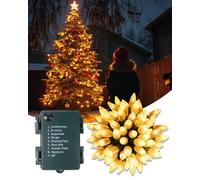 Lamptobe Luce Bianca Calda Catena Luminosa Natale, 5M, 50 LED, Catena Luminosa a Batteria, IP44, 8 Modalità, Ideale per Decorazione Natalizia, Illuminazione di Feste, Camere, Campeggio, Matrimoni