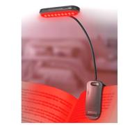 Lamptobe Luce per Lettura Libri a Letto 670nm Rossa, Lampada con Pinza per Libri, Regolabile con Memoria e Ricaricabile USB, Luce Notturna per Leggere senza Luce Blu, Lampada da Cuscino Compatta