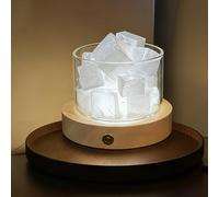 Lamptobe Selenite Luce con Base LED in Legno, Set di Pietre Naturali Chakra Cristalli, Lampada di Selenite per Donne Cristalloterapia Meditazione Antistress Reiki Yoga la Pulizia dell'energia