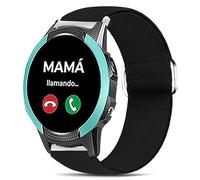 Lamshaw Cinturino compatibile con SaveFamily Smartwatch 18 mm - Nylon elastico regolabile per SaveFamily Slim 4G/SaveFamily Enjoy- Cinturino sportivo di ricambio (nero)