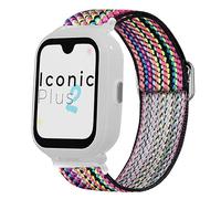 Lamshaw Cinturino compatibile con SaveFamily Smartwatch - Nylon elastico regolabile per SaveFamily Iconic Plus 2/Senior/SaveWatch Plus 4G - Fascia sportiva di ricambio, Arcobaleno bohémien, 20mm