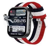 Lamshaw Cinturino compatibile con TO ZO S6 1.85" Pollici Smart Watch,22mm traspirante nylon tessuto sostituzione cinturino compatibile con TO ZO S6, S5, S3 Smart Watch., 22mm, Nylon, Nessuna pietra
