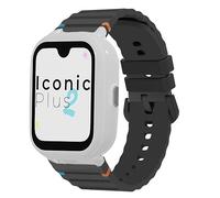 Lamshaw Cinturino in silicone compatibile con SaveFamily Iconic Plus 2/Senior/SaveWatch Plus 4G 20mm cinghie, cinturino traspirante, morbido di ricambio per donne e uomini, Nero , 20mm