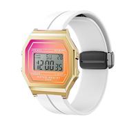 Lamshaw Compatibile con ICE digit retro sunset Smart Watch -Sport Silicone Replacment Bracciale con Magnetic Folding Buckle Compatibile con ICE digit retro sunset, 16mm, Silicone, Nessuna pietra
