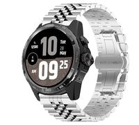 Lamshaw il cinturino compatibile TicWatch Atlas, 20 mm, 22 mm, 24 mm, cinturino in acciaio inossidabile solido con chiusura a farfalla, compatibile con le versioni TicWatch Atlas, 24mm, Acciaio