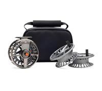 LAMSON Remix S-Series -7+ HD Full Frame Mulinello da pesca a mosca, confezione da 3 | 1 mulinello e 2 bobine bonus + custodia per il trasporto | Grande pergolato, telaio lavorato a CNC + bobina in