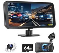 Lamto 6.25 pollici Dash Cam Auto 4K con Carplay Android Auto, Frontale 4K Posteriore 1080P Telecamera per Auto con Navigazione GPS, Riprodurre Musica/Video, Bluetooth, G-Sensor, Registrazione in Loop
