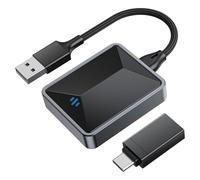 LAMTTO Adattatore Wireless CarPlay per Apple, Plug & Play 2 in 1 con WiFi 5,8 GHz, connessione rapida automatica, converte il cavo in wireless, compatibile con auto dal 2016, iOS 10+, Android 11+