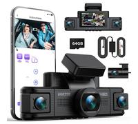LAMTTO Dash Cam Auto 4 Canali 360°, Telecamera Auto 2K Anteriore + 1080P Posteri