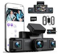LAMTTO Dashcam per auto a 4 canali, 360 gradi, 2 K Dashcam per auto anteriore posteriore, lato interno, fotocamera 3.16 per auto con 5 G Wi-Fi e app, monitoraggio del parcheggio e visione notturna a