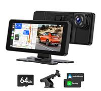 LAMTTO Schermo per Auto Carplay Wireless e Android Auto con 2.5K Dash Cam