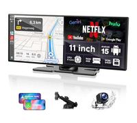 LAMTTO Wireless Carplay Android Auto Schermo per Auto con Google-Play Gemini AI,11 Pollici Car Play Display con Android 15/8-Core Senza Ritardi/Telecamera di Retromarcia/AirPlay/OTA/Navigazione/FM
