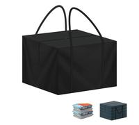 LAMUNI Borsa per Cuscini da Giardino Quadrato 80x80x60cm Borse di Stoccaggio per Esterni, Tessuto Oxford 420D Borsa Portaoggetti con Maniglie, Impermeabile Borsa Porta Cuscino da Letto