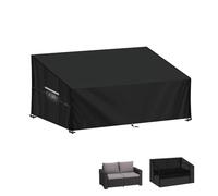 LAMUNI Copertura per panchina da giardino a 2 posti, con aperture di ventilazione, impermeabile 420D Oxford, copertura per pance, panca, mobili in pallet, 147 x 85 x 80/60 cm