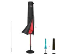 LAMUNI Telo Copri Ombrelloni da Giardino, Copertura per Ombrelloni da Ø300cm, 420D Oxford Copertura Protettiva per Ombrellone Impermeabile Coperture Ombrellone da Esterno con Asta, 177x31/37cm
