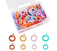 LAMXD 120 Pezzi Marcatori Punto a maglia 60 Grandi 60 Piccolo Anello di Marca Gancio di Plastica, Anelli Punto a Maglia per Cucito