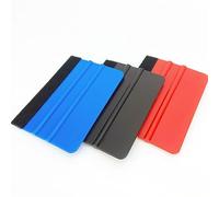 LAMXD 3pcs plastica tergipavimento con bordo in feltro, applicatore decalcomania carta da parati strumento levigante auto vinile Wrap raschietto mestiere mini tergipavimento nero blu rosso