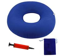 LAMXD Cuscino a ciambella blu, portatile gonfiabile ad anello per emorroidi, coccige, sollievo dal dolore con sacco da 15 x 20 cm