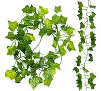 LAMXD Edera Artificiale, 1 Pezzi Pianta Artificiale Rampicante Ghirlanda, Edera Finta Foglie Verdi per Matrimonio, Festa, Ufficio, Casa, Finestra, Giardino, Esterne Interne, Decorazione Murale