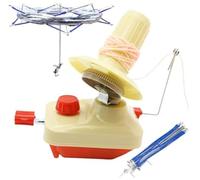 LAMXD Needlecraft - Avvolgitore per gomitoli di filati, azionato a mano, rosso, confezione portatile, facile da installare e usare, robusto con manico in metallo e morsetto da tavolo, incluso set di