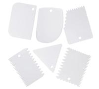 LAMXD Set di 6 raschietti per torte, raschietto per impasto, con bordo crema, strumento di pettinatura per cucinare pane, torta, confezione da 6