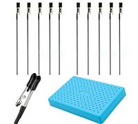 LAMXD Set di morsetti per vernice spray, base per pittura e clip a coccodrillo, morsetti a coccodrillo in filo metallico, clip di chiusura a coda di clip per hobby modellazione fai da te, blu