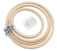 LAMXD Telaio da Ricamo bambù Cerchi da Ricamo 13 cm, 16 cm, 18 cm,20 cm Rotondo Punto Croce Cerchi per Fai da Te Arte Artigianato (4 PCS)