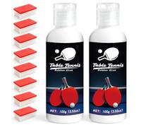 LAMXIN 200ml Table Tennis Glue, Adatta Per l'assemblaggio di Racchette Table Tennis con Design in Spugna Elastica, Otto Spazzole in Spugna Per una Facile Sostituzione Della Gomma Della Racchetta