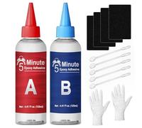 LAMXIN Colla epossidica trasparente a 2 componenti per 5 minuti, con accessori per metallo, legno, vetro, ceramica e plastica, 250 ml