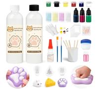 LAMXIN Taba Squishy, Kit Fai Da Te Per Realizzare Squishy Da 18 Once, Miscela Di Resina Epossidica In Silicone Liquido Con Rapporto AB 1:1 Con 3 Stampi (Artiglio Di Gatto, Formaggio, Coniglio)