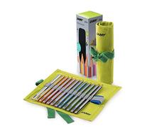 LAMY 1226068 plus - Set di 12 matite colorate 530 con 12 matite colorate in legno di cedro di alta qualità con forma ergonomica triangolare e elevata brillantezza dei colori, spessore mina Ø 4 mm