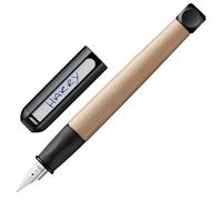 Lamy abc black - stilografica per i principianti, adatta ai bambini, con impugnatura ergonomica e pennino in acciaio lucido per mancini misura M - legno d'acero - cartuccia T 10 blue inclusa
