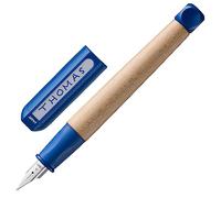 Lamy abc blue - stilografica per principianti, adatta ai bambini, impugnatura ergonomica e pennino in acciaio lucido misura A - legno d'acero robusto - cartuccia T 10 blue inclusa - destrimani