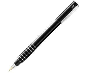 LAMY Accent 098 - Penna stilografica con finitura laccata nera lucida con impugnatura diamantata intercambiabile e penna dorata da 14 carati, parzialmente platinata - Spessore piuma OM
