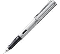 Lamy AL-star whitesilver - Stilografica con impugnatura ergonomica e pennino in acciaio lucido per mancini misura F - corpo in alluminio leggero - cartuccia T 10 blue inclusa