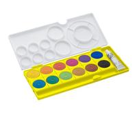 Lamy Aquaplus - Scatola di colori coprenti, con 12 colori, ideale per lezioni scolastiche, con cerchio di colori secondo Johannes Itten & Deckweiß - Campi misti nel coperchio