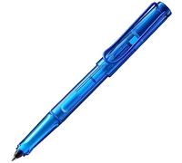 Lamy Balloon - Penna roller 311, completamente trasparente, colore blu, con manico e clip in metallo verniciato a polvere, con cartuccia a inchiostro, tratto B