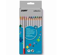 Lamy Colorplus 1233468 - Set di 12 matite colorate 506, confezione da 12 matite colorate in legno di tiglio massiccio con forma triangolare ergonomica, mina spessa Ø 3,3 mm, matita colorata Ø 7,2 mm