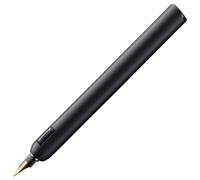 Lamy dialog cc all black - penna stilografica senza capp. con meccanismo a rotazione - pennino bicolore in oro 14 ct, parz. platinato e di misura B - cartuccia T 10 blu e conv. Z 27 - per destrimani