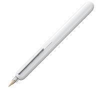 LAMY dialog pianowhite - penna stilografica senza capp. con meccanismo a rotazione - pennino in oro 14 ct, parz. platinato e di misura OM - cartuccia d'inchiostro T 10 blu e conv. Z 27 -per destrimani